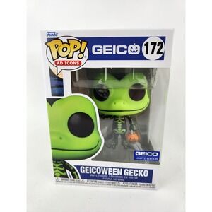 Geicoween Funko Pop Green Geico Gecko Limited Edition #172 Halloween Lizard FUN!